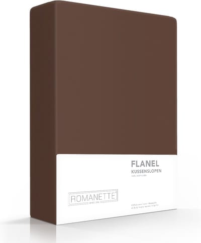Romanette flanellen kussenslopen (set van 2) - Taupe - 60x70 cm