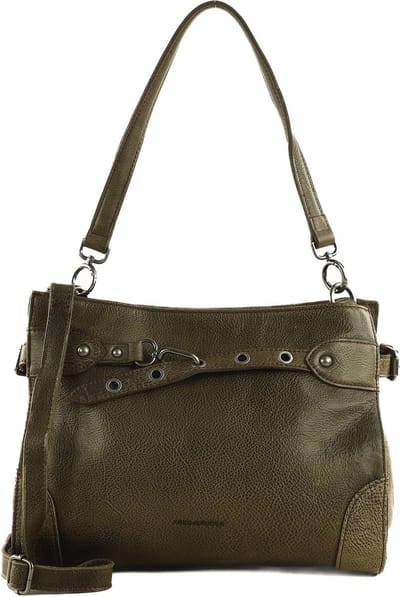 FREDsBRUDER Leren Schoudertas Belt It Handbag Olive Olijfgroen