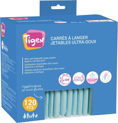 Wegwerp aankleedkussens - Disposables luierkussen - Hygiënisch verschonen - Lekvrije bescherming - 120 stuks - Wit/Blauw