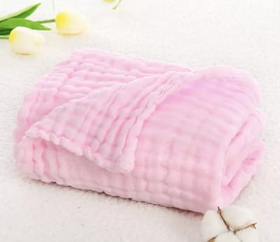 IL BAMBINI - Inbakerdoek - 6 laags mousseline deken voor pasgeboren baby - Roze