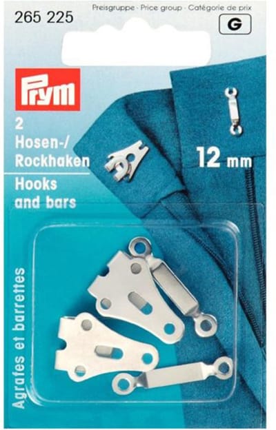 PRYM Broek- en rokhaken met staafjes ST 12mm zilver 265225 - Prym