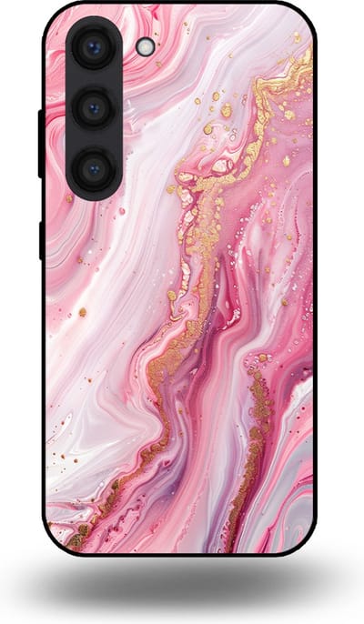 Smartphonica Telefoonhoesje geschikt voor Samsung Galaxy S23 met marmer opdruk - TPU backcover case marble design - Roze geschikt voor Samsung Galaxy S23