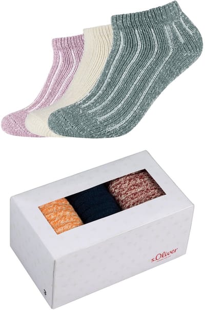 s.Oliver, Sokken Sneakersokken Kousen Basic-sokken Schoensokken, Ondergoed Klassiek Eenvoudig, Zacht Aangenaam Comfortabel Zacht Comfort, Draagcomfort Gedessineerd Patroon Elastisch, Elastische boord Gekamd katoen Biologisch