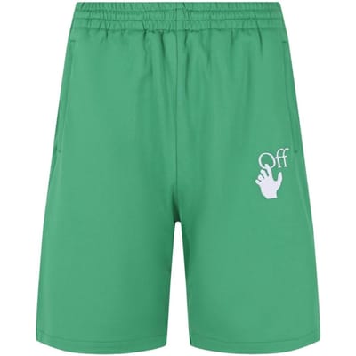 Gebroken witte Hands Off Logo Skate Fit groene trainingsbroek