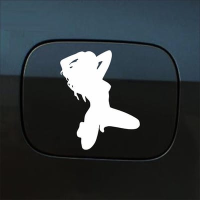 Bumpersticker - Dame - 14 X 10 - Wit