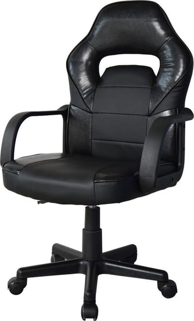 Bureaustoel Thomas junior - gamestoel racing gaming stijl - hoogte verstelbaar - zwart