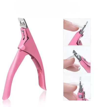 Nageltip knipper - Voor kunstnagels en french tips - Nagel tip cutter – Nagelknipper - Knipper kunstnagels – RVS – Roze – LOUZIR