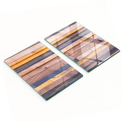Decoratieve glazen snij- en serveerplanken, houten wandplank 2x40x52 cm