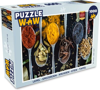 Puzzel Lepel - Specerijen - Kruiden - Eten - Tafel - Legpuzzel - Puzzel 1000 stukjes volwassenen