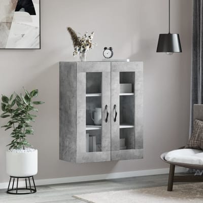 vidaXL - Wandkast - 69,5x34x90 - cm - bewerkt - hout - betongrijs