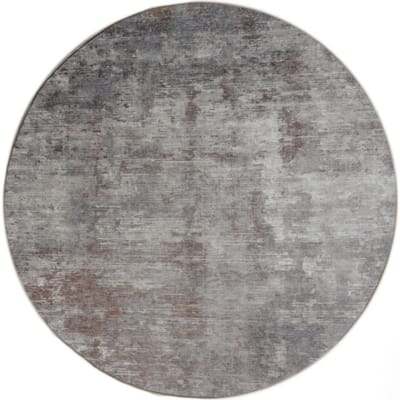 Vloerkleed Yara Brown ø120 cm - Vintage Design Vloerkleed met Verweerd Patroon