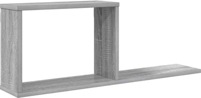 vidaXL - Zwevende - schappen - Grijs - Sonoma - 80 - x - 15 - x - 30 - cm - Bewerkt - hout