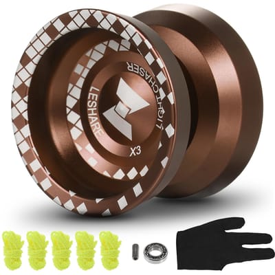 Professionele Yoyo Ball Aluminiumlegering Responsieve YoYo met Niet-Reagerende Lagers voor Professionals Beginners 1 bruin