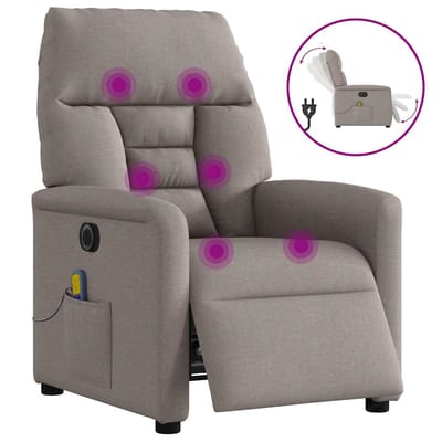 vidaXL - Massagestoel - elektrisch - verstelbaar - stof - taupe
