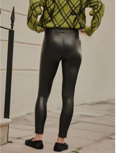 Next - Dames - Petite legging van imitatieleer - Petite - Zwart