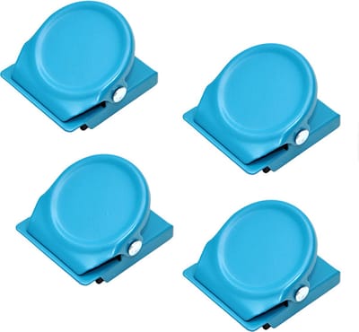 CHPN - Magneetclips - Whiteboard klem - Magnetische klemmetjes - Koelkast klem - Klembord - Blauw - Mat - Magnetisch - 4 stuks