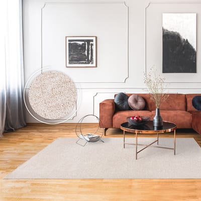 Flycarpets Laagpolig Vloerkleed Barnova Gemeleerd - Creme