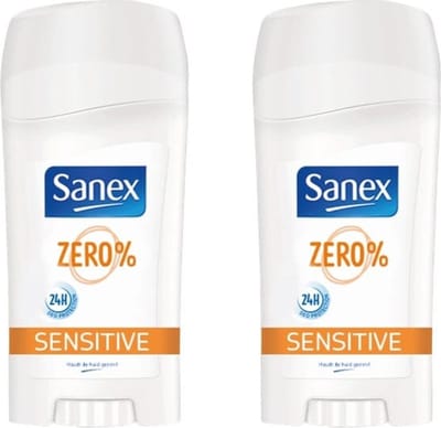 Sanex Deo Stick - Sensitive 0% - 2 x 65 ml
