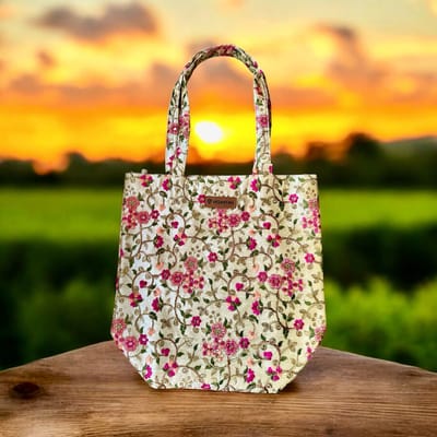 Schoudertas - Vedantan - Damestas 38 x 40 cm - Katoensatijn - Kleurrijk - Borduurwerk - Strandtas - Grote tas - Reizen - Kamperen - Big Shopper - Zwemtas - Boodschappen - Katoensatijn - Twee handvaten