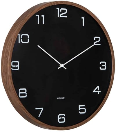 Karlsson Wandklok Delicado Large - Zwart - Ø50.8cm - Wandklok Modern