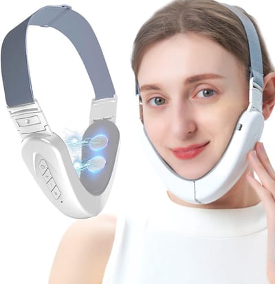 Dubbele Kin Reducer Machine - V-Lijn Face Lift Massager - Draagbaar Vormgevend Gezichtsmassageapparaat met Blauw Licht - voor Gezichtscontour & Huidverbetering - 1 Stuk