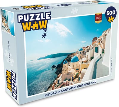 Puzzel Middag in Santorini Griekenland - Legpuzzel - Puzzel 500 stukjes