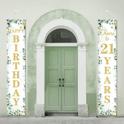 Allecto - Deur Banner - 21e Verjaardag Decoraties - Salie Groen