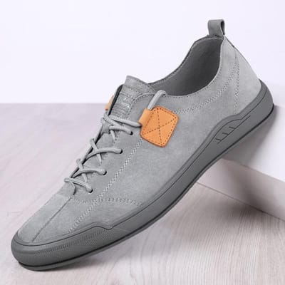 Herenschoenen Lente Herfst Casual Outdoor Flats Heren Handgemaakt Veterschoenen Zwart Schoenen Voor Heren Koe Suède Leer Lente Herfst Herenschoenen 44 grijze kleur