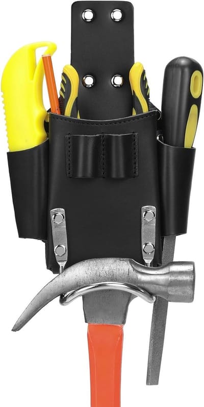 Leren Gereedschapsriem met Hamerhouder voor Timmerlieden, Tuinmannen en Bouwers - Duurzame Tool Bag voor Professioneel Gebruik en Klusprojecten