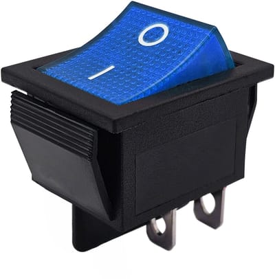 ProRide Wipschakelaar ON-OFF KCD4-202 - 2 Polig - 250V/16A - 30x22mm - Blauw zonder controlelampje