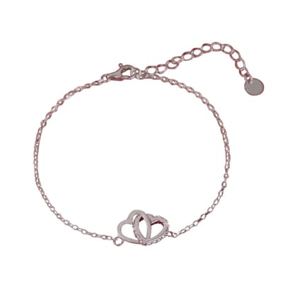 Hartjes Armband Pavé met Kristallen - Zilver
