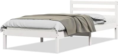 Bedframe Grenenhout - Houten Bedframe - Slaapkamer Inrichten - Massief Hout - 90x220 cm - Wit