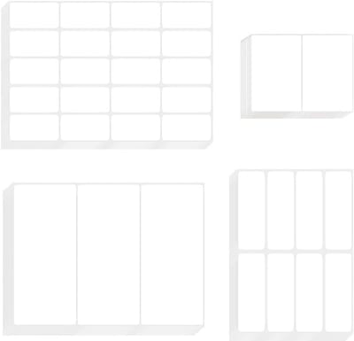 410 Stuks Zelfklevende Labels voor Jars, Dozen, Mappen en Enveloppen - Lege Stickers in 4 Maten (Wit)