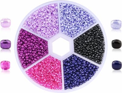 Fako Bijoux - DIY Kralen Set - Glas Zaad Kralen - Glaszaad - Sieraden Maken - 2mm - 7000 Stuks - Paars