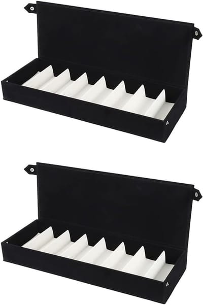 Opbergkoffer Brillenglazen - Sieraden Display - Overzichtelijk Opbergen - 8 Vakken Organizer - 48.5 x 18 cm - Zwart