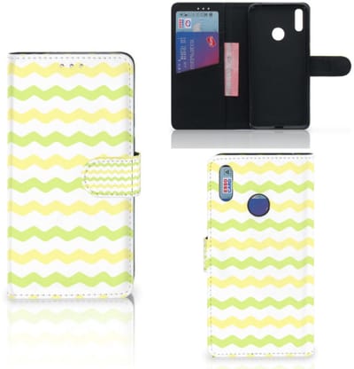 Huawei Y7 (2019) Telefoon Hoesje Waves Yellow