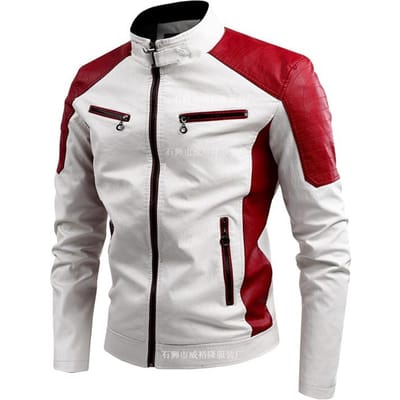Nieuwe Lente Heren Leren Jas Mode Stedelijke Pasvorm Opstaande Kraag Casual PU Leer Jas 5xl