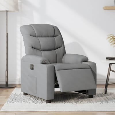 vidaXL - Fauteuil - elektrisch - verstelbaar - stof - lichtgrijs
