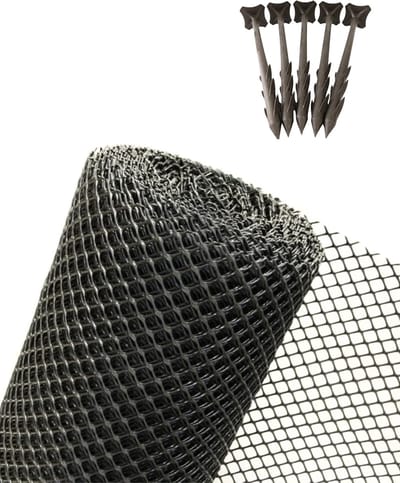 Gazonbeschermingsrooster - Bodemversteviging Oprit - Voorkom Sporen - Robotmaaier Vriendelijk - 2m Breed 660g/m² - Zwart