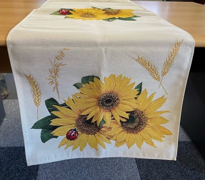 Tafelkleed - luxe gobelin - Zonnebloem - Loper 140 cm
