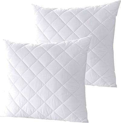 7dreams® Microvezel hoofdkussen gewatteerd - 2 stuks kussen 80x80 cm geschikt voor mensen met een allergie - kookvast 95 °C wasbaar - 1000 g vulgewicht - 2 stuks