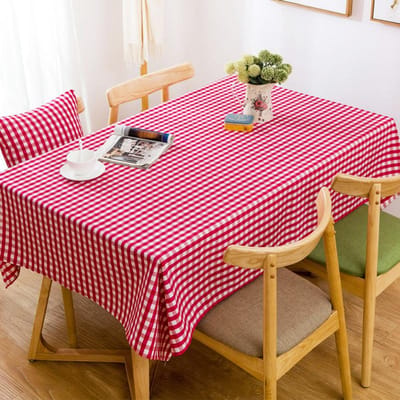 Nieuw Waterdicht Ruitjes Feesttafelkleed Plaid Tafelkleed Garengeverfd Effen Tafelkleden Huis Eetkamer Decoratie 140X180 CM