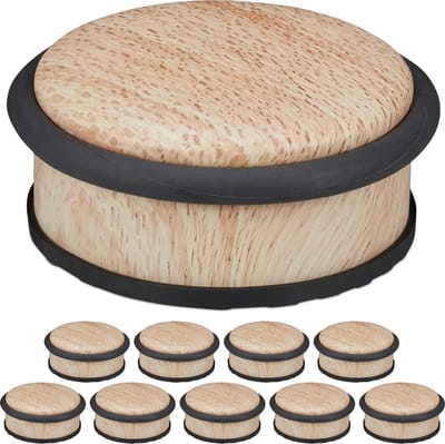 10x deurstopper binnen - deurhouder - houtlook - deurvastzetter - rubber - H 5cm