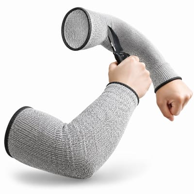 BOTC Snijbestendige sleeve - 2 Stuks - Oesterhandschoen - Snijhandschoen - Wasbaar - Klasse 5 - Grijs