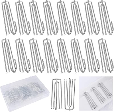 Dailygoods- Gordijnhaken Roestvrij Staal - 45 Stuks - Gordijnbeugels - Douchegordijnhaken - Metalen Haken - 4 Tanden