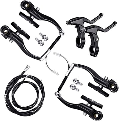 Aluminium Fietsremhevels en Remkabels Set voor Mountainbikes