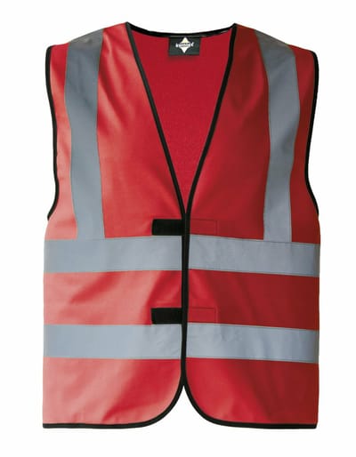 Korntex Hi-Vis Safety Vest With 4 Reflective Stripes Hannover KX140 - Red - S