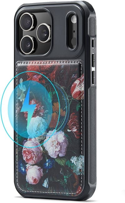 Casemania Hoesje Geschikt voor Apple iPhone 17 Pro - Stilleven met Bloemen Print - Magnetisch Kunstleren Back Cover - Telefoonhoesje Geschikt voor MagSafe