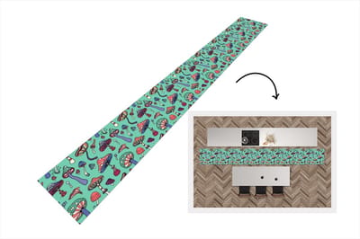 Keukenloper 400x50 cm - Keukenmat vinyl Patronen - Vintage - Paddenstoelen - Natuur - Keukenmatten loper - Keuken vloerkleed tapijt
