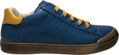 Naturino - Eindhoven Z - mt 34 - veter rits bumper lederen sneakers - petrol / oker
